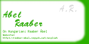 abel raaber business card