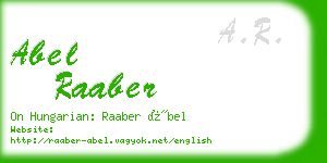 abel raaber business card
